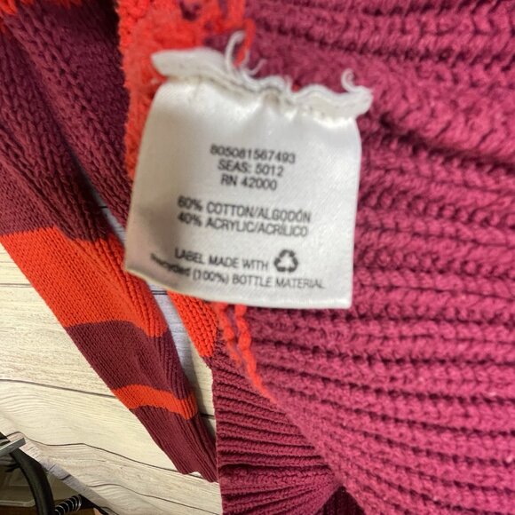 Route 66 Sweater Size Large Red‎ Purple Striped Knit Winter Fall Halloween - Picture 7 of 12